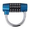 5 Digit Code Lock Padlock U shaped Suitcase Door Combination Lock Blue