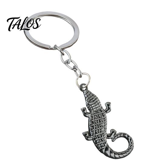 Zinc Alloy Key Holders Metal Crocodile Keychain for Backpack, Simulated Animal Car Decorative Purse Accessories Ring, Pendant Backpacks and