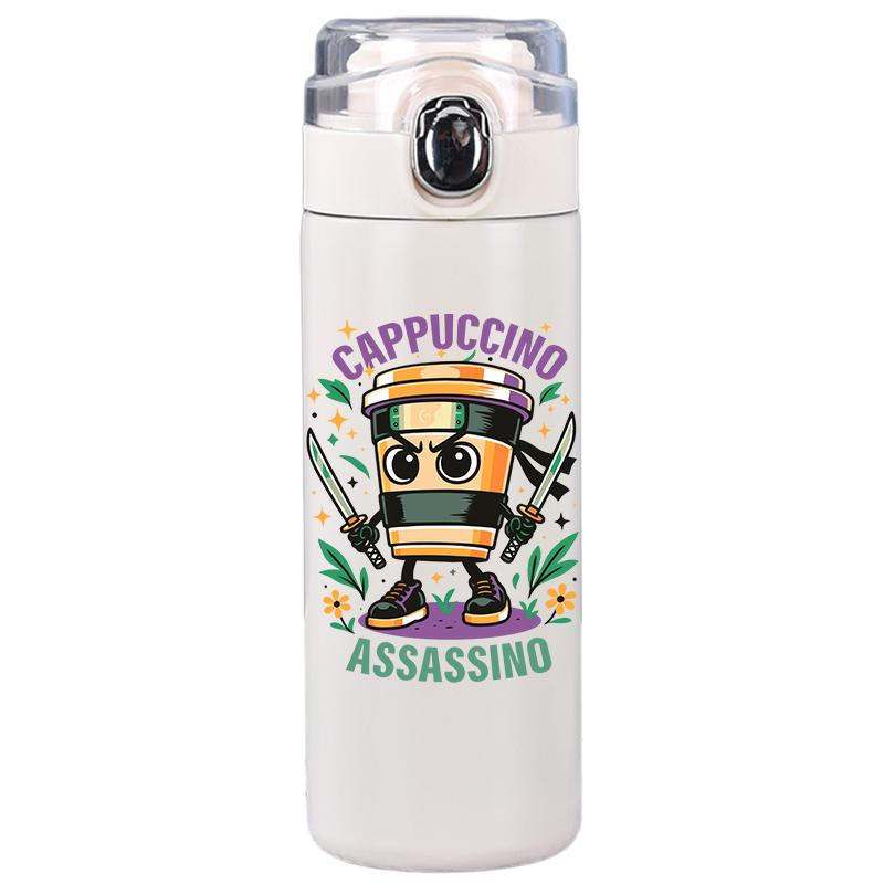 

Милая мультяшная термобутылка с принтом Тунг Тунг Тунг 400 мл, из нержавеющей стали, с вакуумной изоляцией, бутылка для воды, дорожная кружка, кофейная кружка, подарок