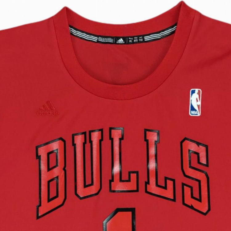 adidas X Colaboración NBA Chicago Bulls Derrick Rose REP Estampado Moda Cómodo Suave Amigable con la Piel Camiseta de Baloncesto para Hombre Rojo BSQ1062