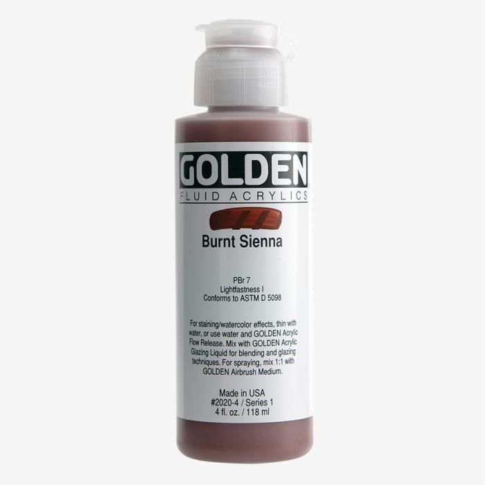 Acrylic Paint - Golden - Burnt Sienna - 119ml - Brown Color - High Resistance