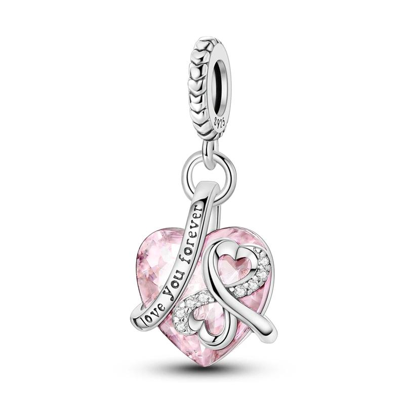 

Romantic Valentines Day Charm Bead Charms Pink Heart Rose Bear Charm Bead Charms Compatible With for copper Bracelets Necklaces Women Anniversarys G