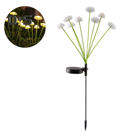 

Светодиодная солнечная лампа с автоматическим включением/выключением, простая установка, водонепроницаемая, меняющая цвет, энергосберегающая, садовая солнечная лампа в виде медузы 8pcs теплый белый