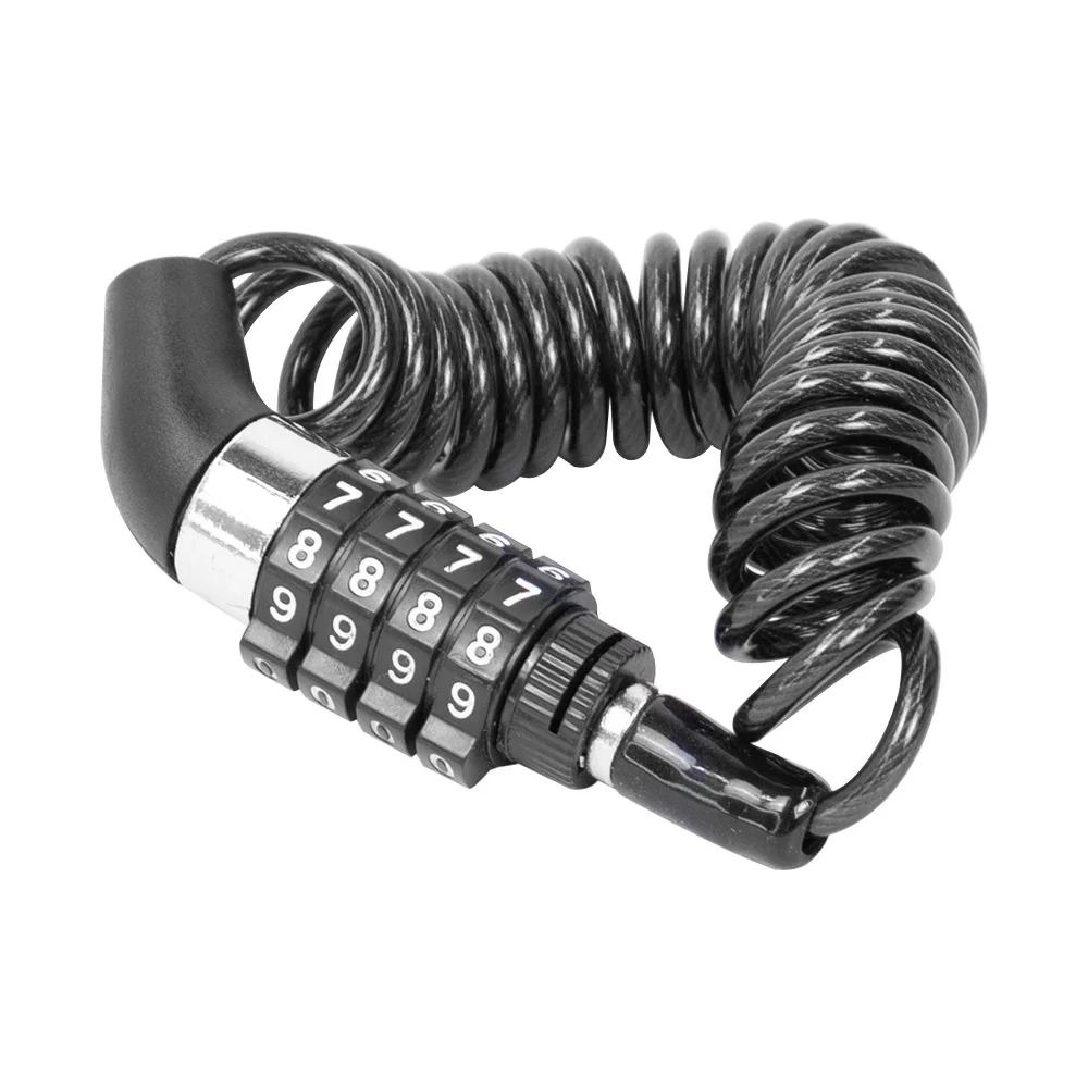 4-Digit Combination Lock for Bicycle Motorcycle - Steel Cable Password Lock , Anti-Theft Helmet Lock Security Chain