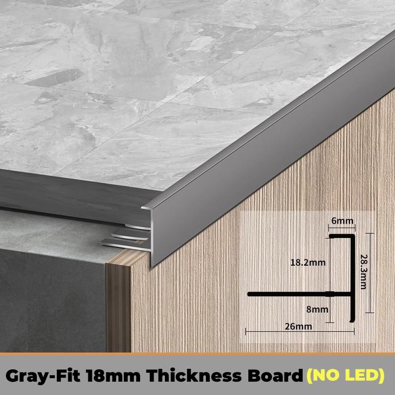 F-shaped Edge Banding LED Aluminum Profile Bendable Stair Protector Channel Bathroom Wall Border Corner Sealing Bar Strip Lights