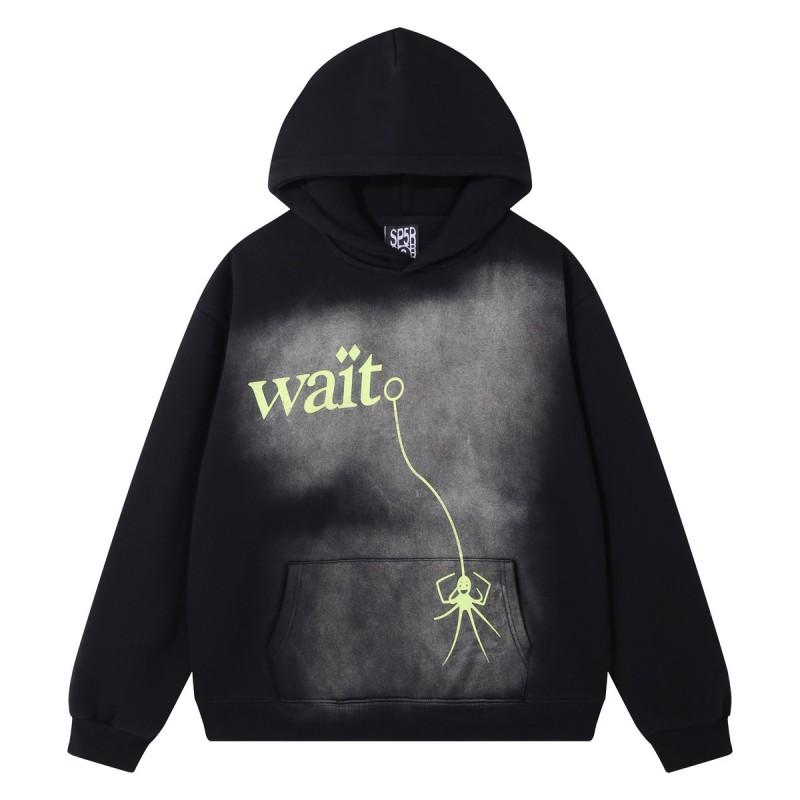 Unisex Übergroßes Kapuzenpullover-Set Mit Spinnennetz-Folienaufdruck Warm Fleecegefüttert Lockerer Schnitt Streetwear Herren Damen