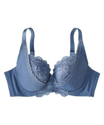Bra To Prevent Sagging Breasts Flower Large Blue D85 [Nissen] Women's Lift-up (Large Lace) (Triumph) (For Breasts)