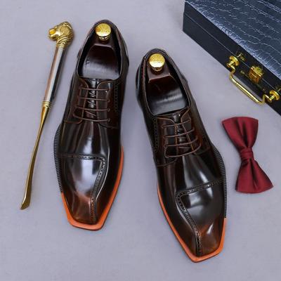 Scarpe Eleganti da Uomo in Vera Pelle alla Moda Punta Acuta Scarpe Business Casual da Uomo Scarpe Oxford in Pelle Nera Marrone Zapatos De Hombre