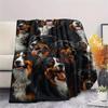 1Pc Bernese Dog Print Flannel Blanket, High Quality Comfortable for All Seasons, Home Decor, Warmth and Comfort, Perfect for Christmas Gifts