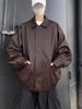 Men's Trendy PU Leather Motorcycle Jacket – Spring/Autumn, High-End Look, Handsome Casual Loose Fit, Lapel Design.