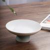 Chinese Retro Glazed Ceramic Plate High Foot Fruit Dish Japanese Zen Tea Tray for Home