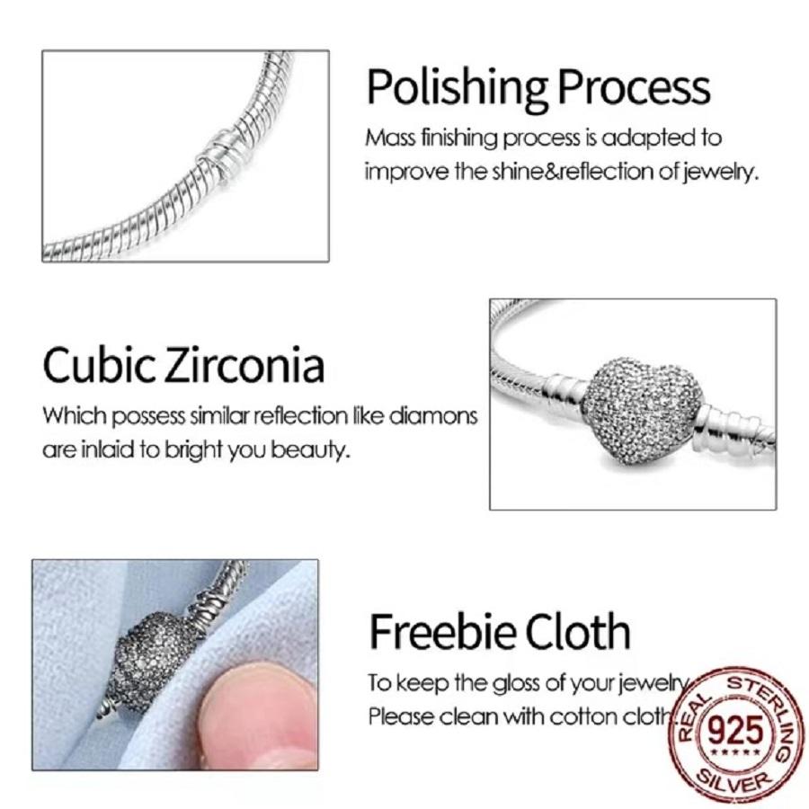Best-selling 925 Sterling Silver Heart-shaped Crown Snake Bone Chain, Perfect for the Original DlY Bracelet! Ladies' Birthday Fa