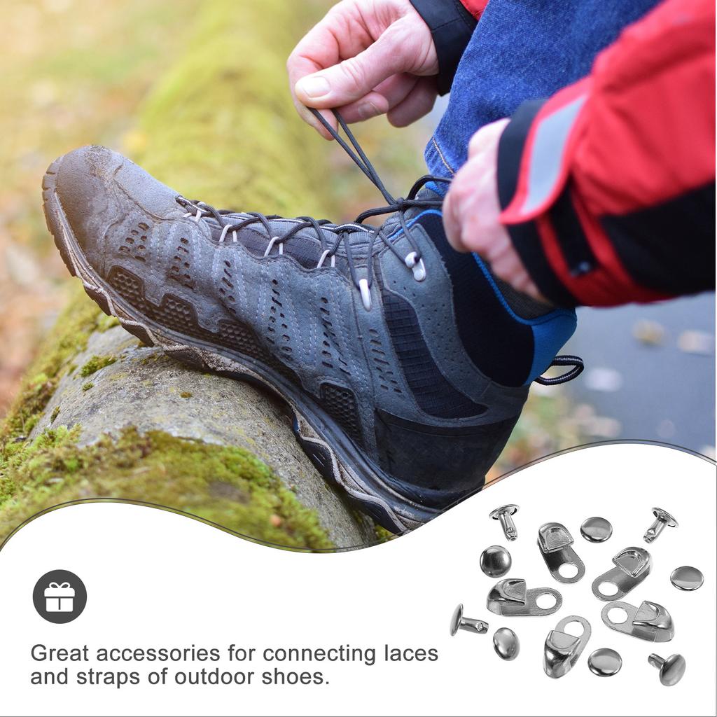 12Pcs Metal Shoelace Buckle Strong Decorative Boot Eyelet Repair Kit for Outdoor Sports Shoes DIY Lace Connector Supplies