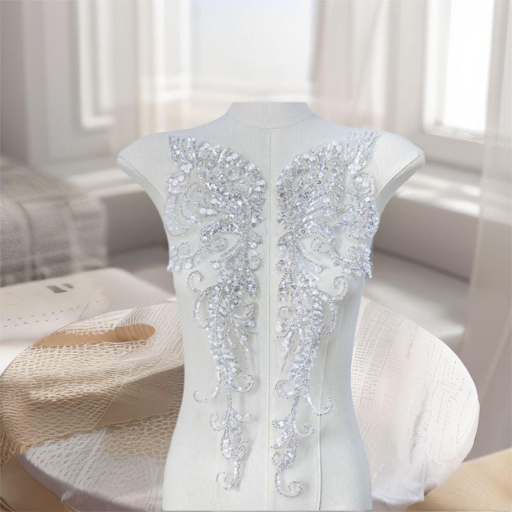 Flower Pattern Flower Rhinestone Patch Lace Trim Lace Bodice Applique Sew On Patches DIY Craft