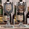 3D Gothic Skull Goblet Double-Layer Stainless Steel Interior Skull Dragon Design Bar Party Home Wine Goblet-200ml