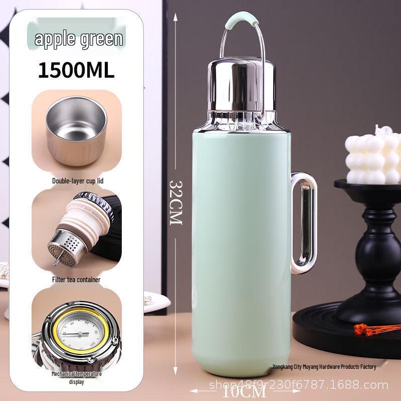 316 Stainless Steel Handle Vacuum Thermos Mug with Large Capacity and Tea Separator