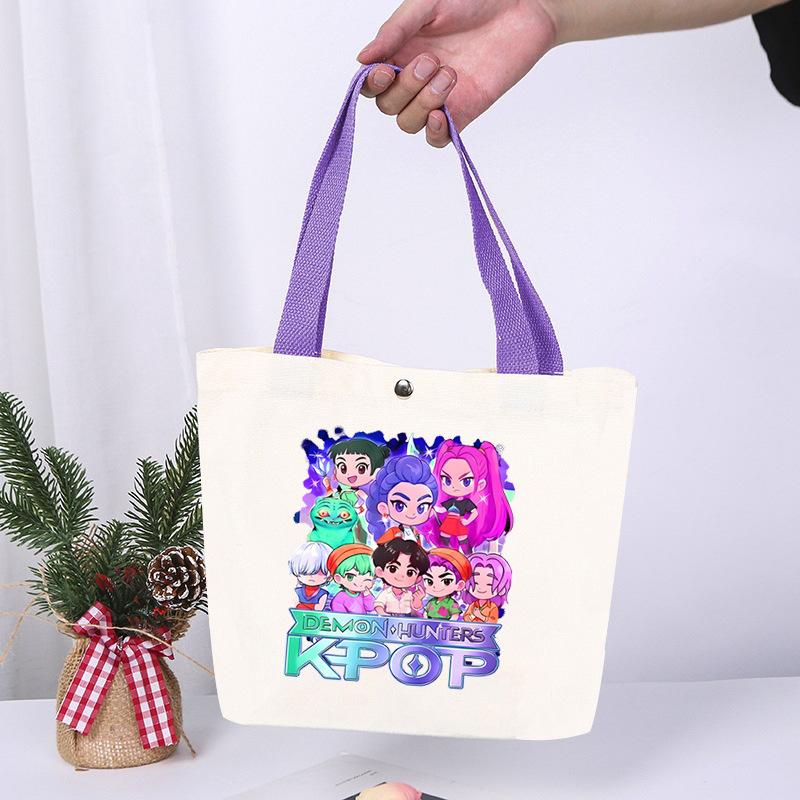 K-Pop Anime Cartoon Printed Student Large Capacity Portable Shoulder Bag Fashion Casual Canvas Bag