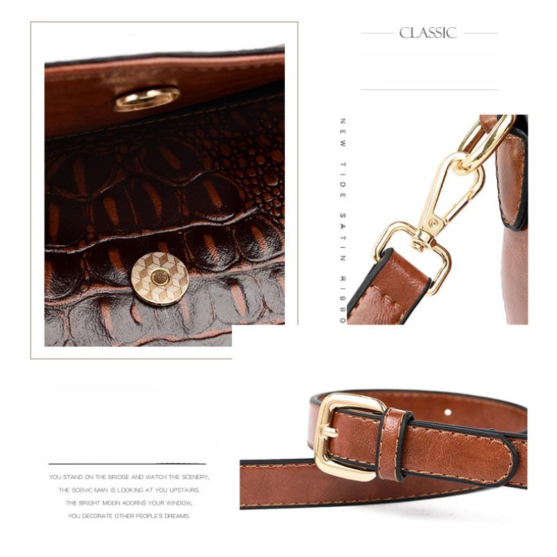Sac à bandoulière pour femme, nouvelle mode européenne et américaine, motif crocodile, grande capacité, sac à bandoulière pour femme
