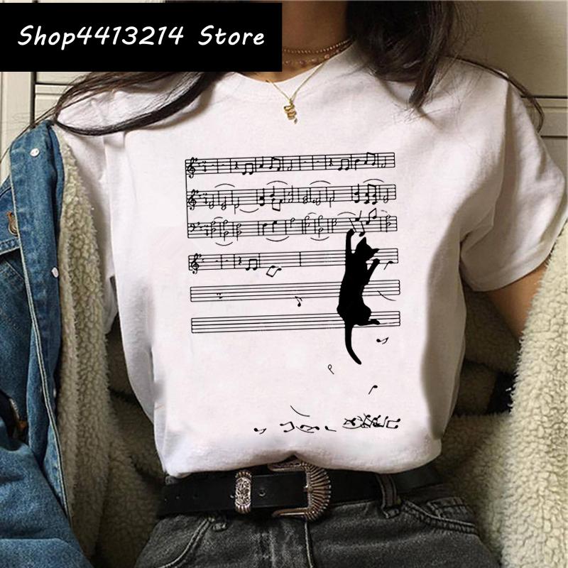 Cat Harajuku Funny Cartoon T Shirt Women Cute Anime Ullzang Tshirt Grunge Kawaii S Fashion Tshirt Korean Style Top Tee Female