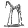 Horse Figurine Textured Statue SilverFinished Tabletop Ornament for Homeowners, Living Room,