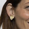 Boucles d'oreilles - LUXENTER - Kous - Argent 925 - Zirconia brillant - Or jaune 18k