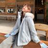 Fur collar tooling cotton clothes women's winter new badge thickened cotton clothes loose hooded bread clothes jacket
