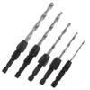 5pcs 1/4" Hex Shank Wood HSS Drill Bit Set Quick Change Tool 2/3.2/4/5/6mm