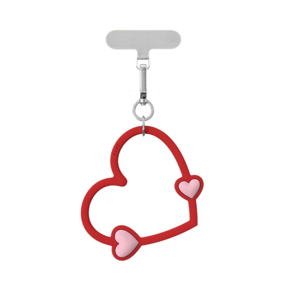 

Big Heart Phone Silicone Bracelet Around The Hand Cell Phone Strap Phone Charm красный