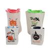 4Pcs Trick Or Treat Canvas Tote Bag Candies Snacks Single Shoulder Handbag Party Gift Bag