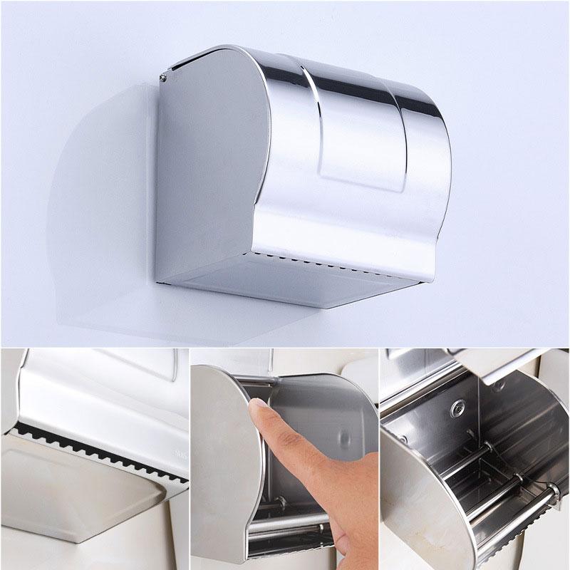 Stainless Steel Toilet Paper Holder Toilet Paper Holder Toilet Waterproof Tissue Box Sanitary Roll Paper Toilet Paper Storage
