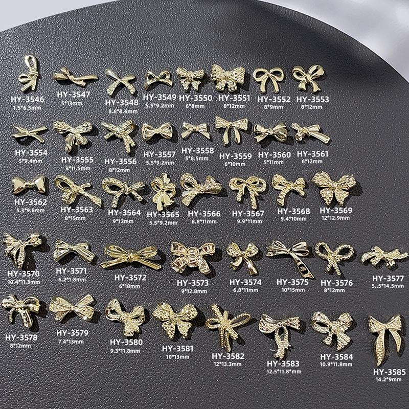 10Pcs Luxury Kawaii Bow Nail Art Charms 3D Alloy Bow Tie Jewelry Nail  Decoration Diy Accessories