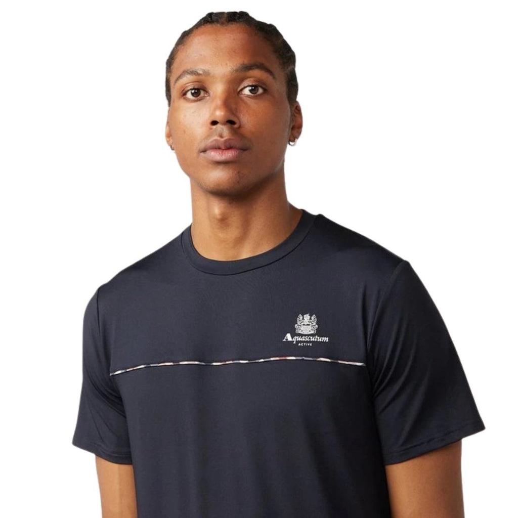 Aquascutum Mens Contrast Piping Stretch Active T-Shirt