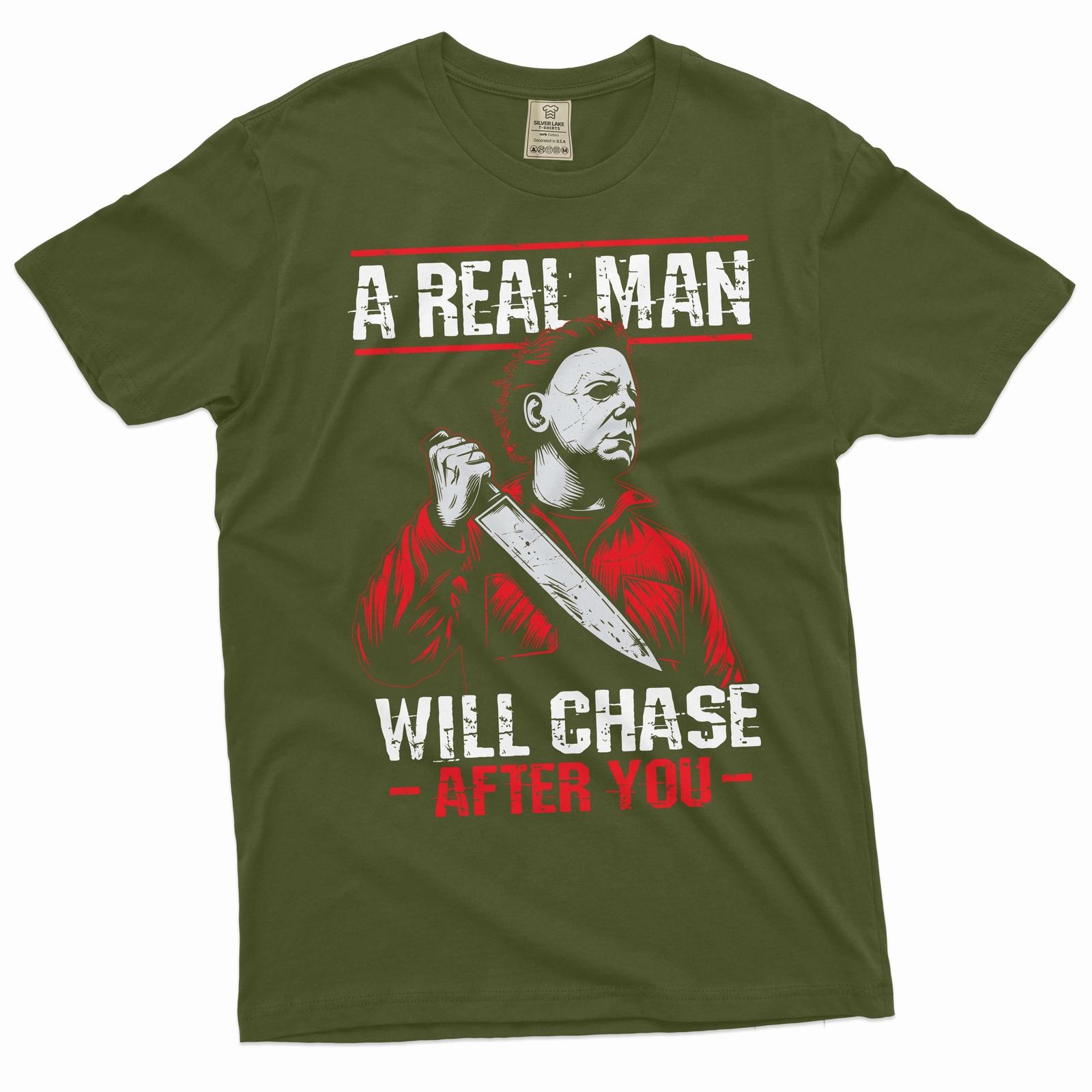 Men s Scary Halloween Shirt Horror Movie Costume Serial Killer T-Shirt Mens Womens Tees Top 4XL