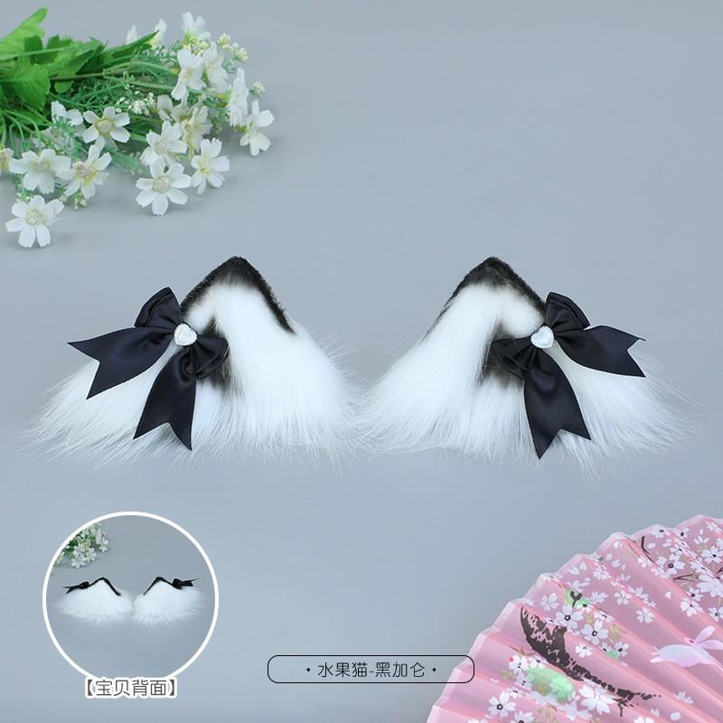 Handmade Plush Cat Ear Hair Clip Women Sweet Kawaii Lolita Accessory In Multiple Colors