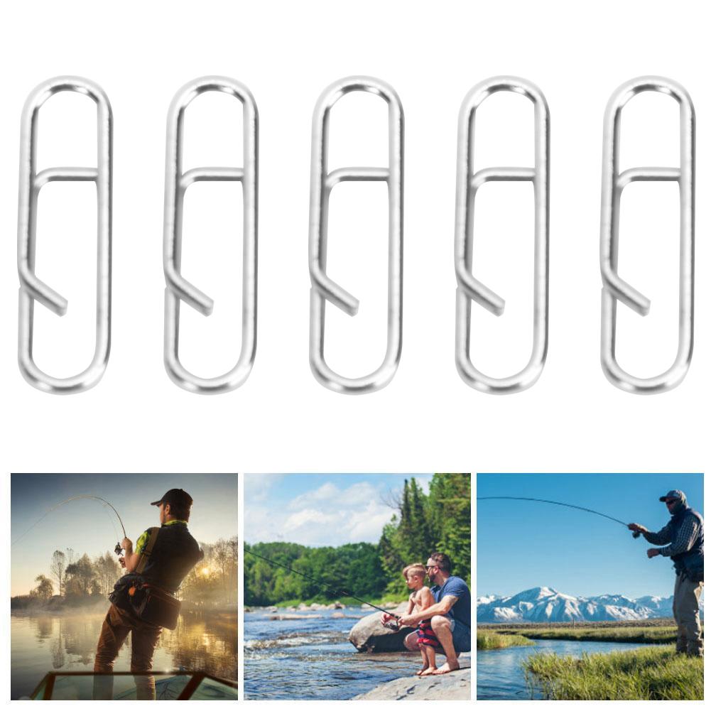 100 pcs Stainless Steel Oval Pin Powerful Fast Link Clip Fishing Tackle Interlock AccessoriesS