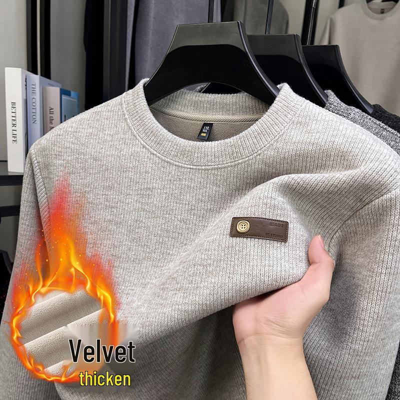2025 Winter Men s Plush Knit Loose-Fit Sweater XXXXL