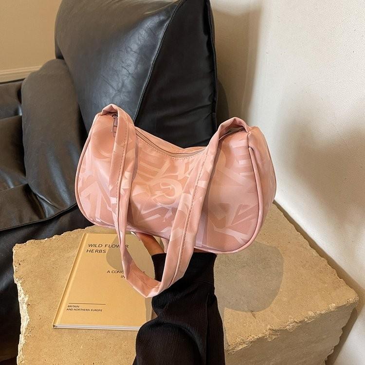 Style Stylish Korean Womens Casual Shoulder Bag Elegant And Chic Small Handbag With Zipper Closure розовый