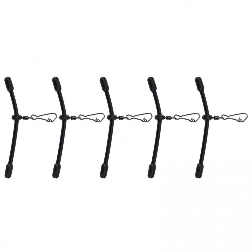 5Pcs Fishing Anti-Tangle Feeder Boom-Spacer With Snaps Balance Connector Tackle