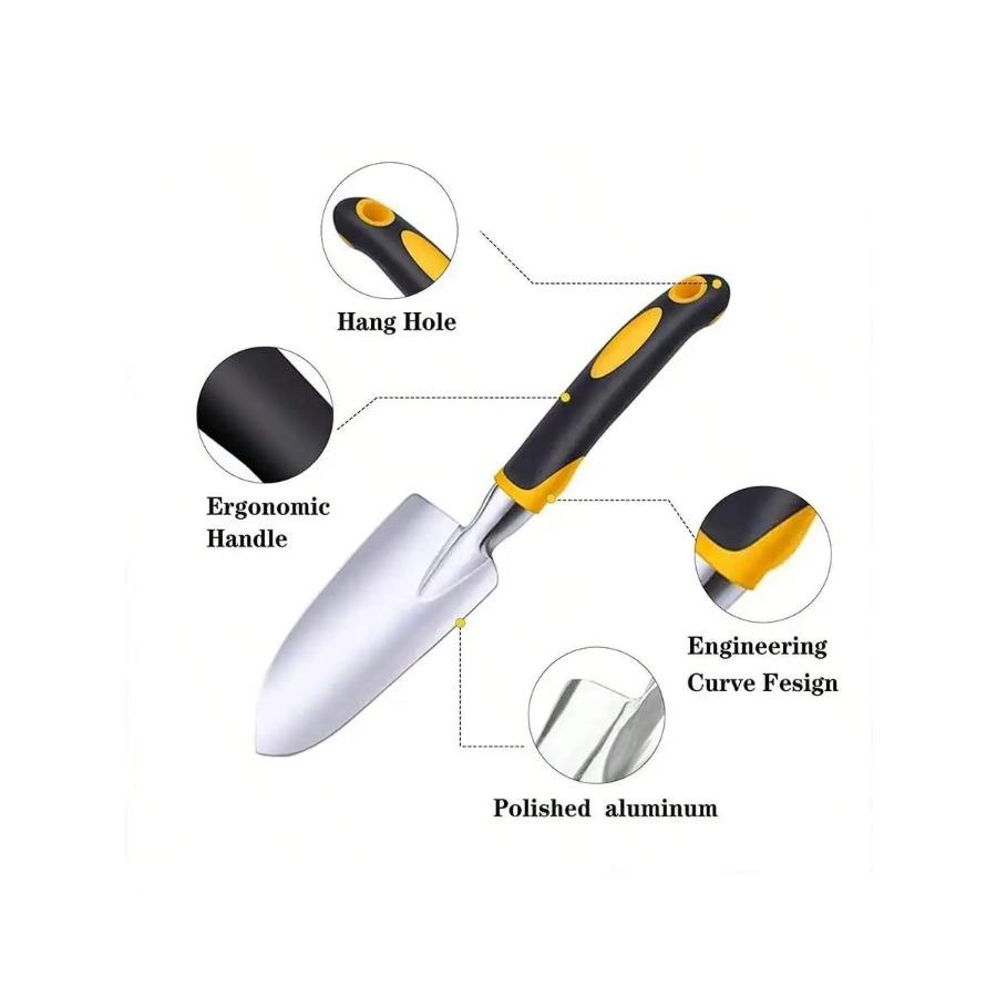 1pc/ Stainless Steel Gardening Shovel With Rubber Anti Slip Handle for Planting Excavating Weeding and Gardening Tools