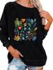 Women's Spring/Fall Sweatshirt Women's Personality Print Top Oversized Pullover Sweatshirt Versatile Sweatshirt