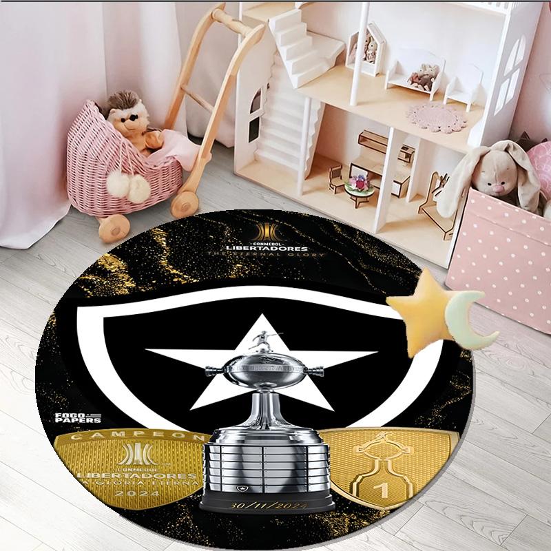1PC round rug Botafogo Football Club Printed Round Area Rug ,Rug For Home Office, Round Chair Rug, Decorative Carpet Fan gifts Christmas gift