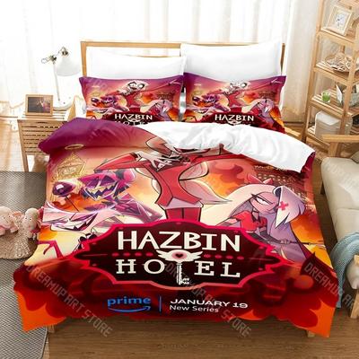 3D apdruka Hazbin Hotels gultas veļas komplekts Vienguļam, Divguļam, Pilnam, Karalienes izmēram, Karaļa izmēram Gultas komplekts Pieaugušo, Bērnu guļamistabai Segas pārvalku komplekti