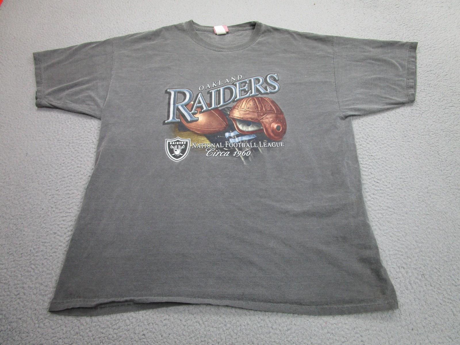 Футболка Oakland Raiders Мужская 2XL Серая NFL Футбол Circa 1960 Графическая NFL XXXXL