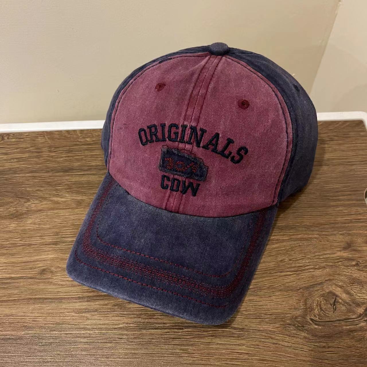 

Outdoor fashion personalized street sunshade baseball cap trendy girl new washed Japanese letter embroidery cap men M（56-58cm）