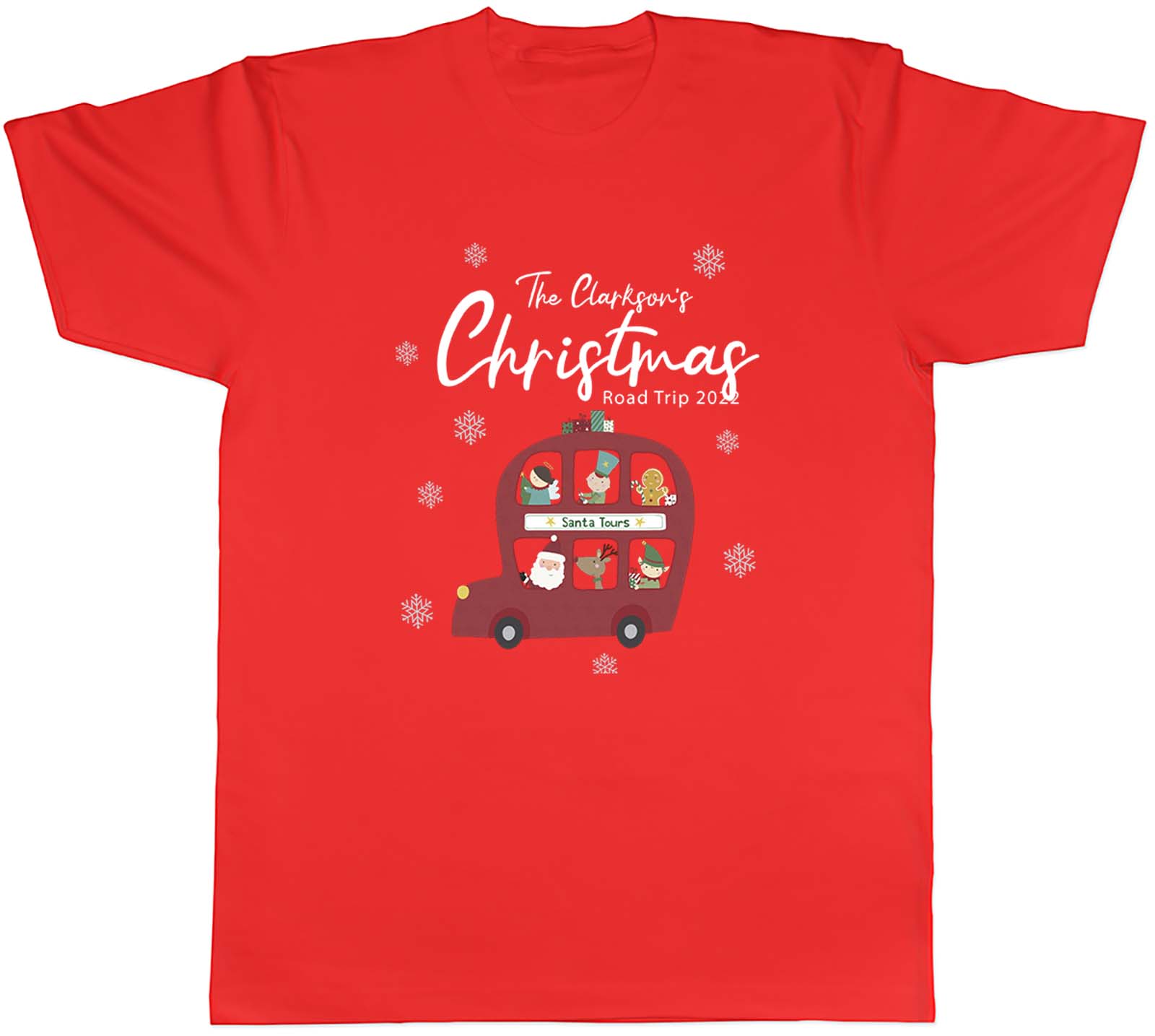 Personalised Family Christmas Road Trip Xmas Unisexs Unisex TShirt Tee Gift S