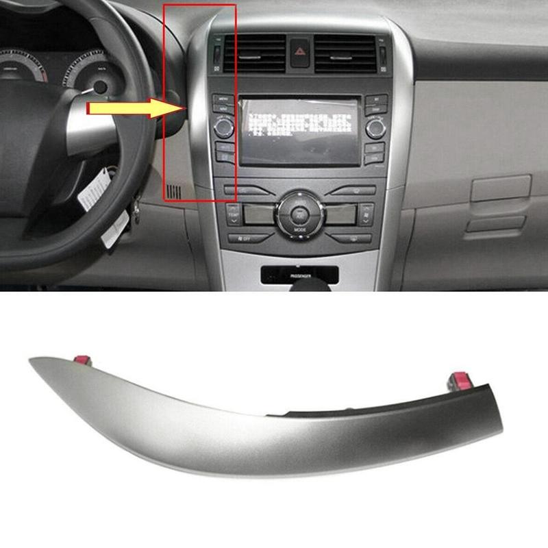 1Set Center Air Vents Chrome Trim Strip For Toyota Corolla Altis 2007-2013 Dashboard Lower+Upper Trim Cover Silver Grey
