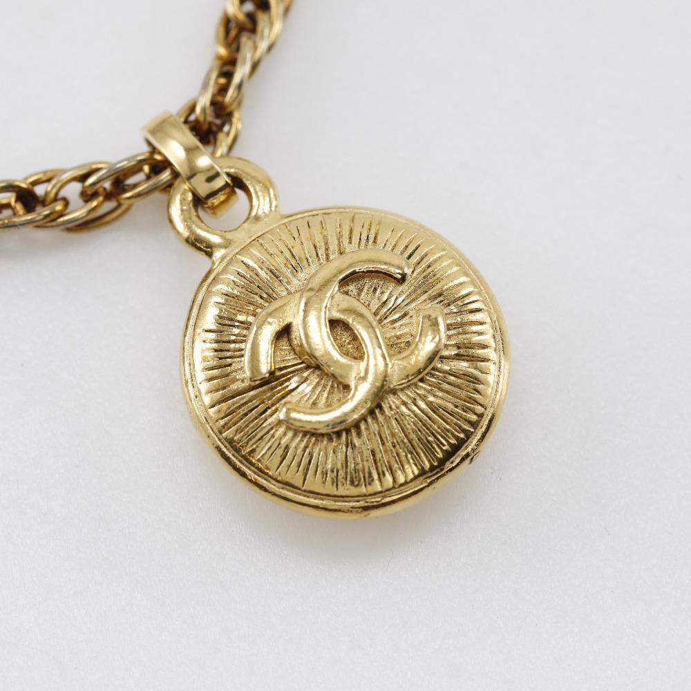 CHANEL COCO Mark Necklace vintage Plated Gold 36.4g Women Used