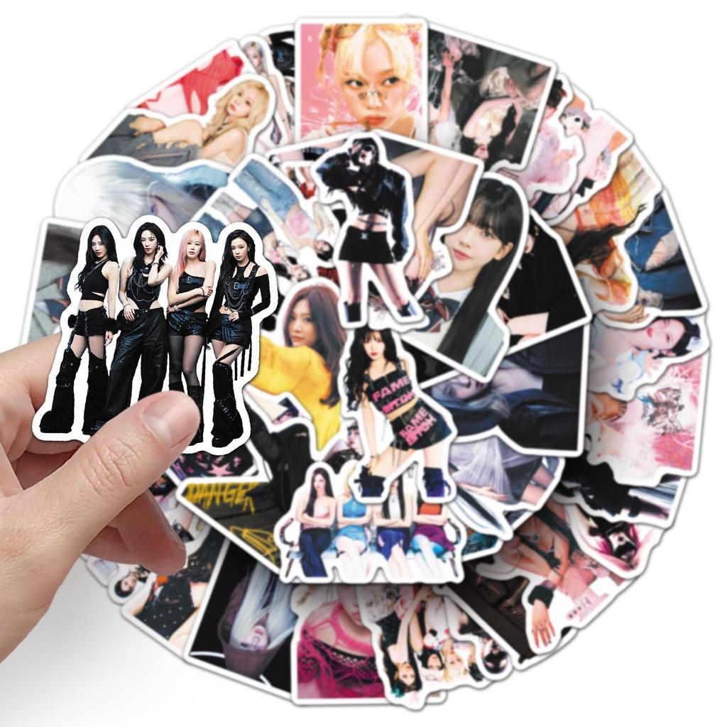 50 Aespa Graffiti Stickers: Karina Decor for Phone Cases, Water Bottles, Luggage.