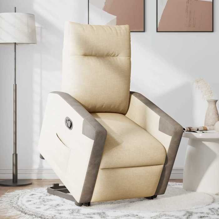 VidaXL Fauteuil inclinable Crème Tissu 3324093