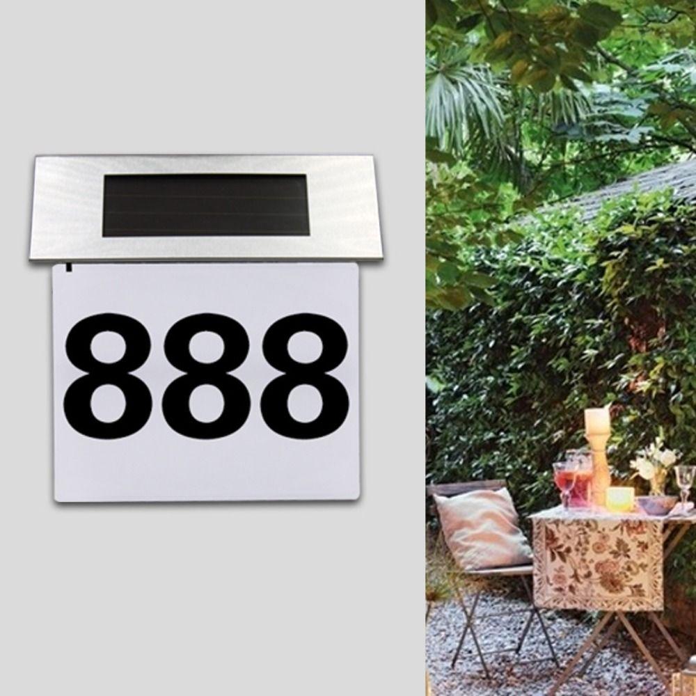 Solar-Powered LED Address Sign Rainproof Home Door Number Lights Solar Lights for Outside Garden